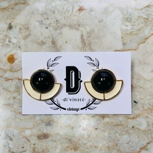 Vintage Black and Gold Earrings